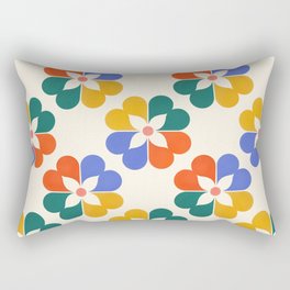 Colorful Geometric Flowers Pattern Rectangular Pillow