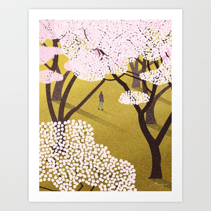 Under the Cherry Blossoms (2016) Art Print