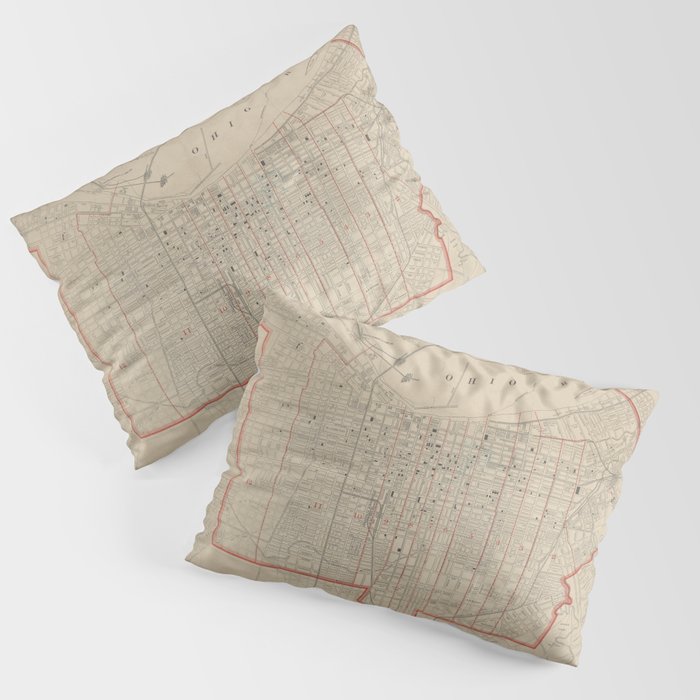 Vintage Map of Louisville KY (1880) Pillow Sham