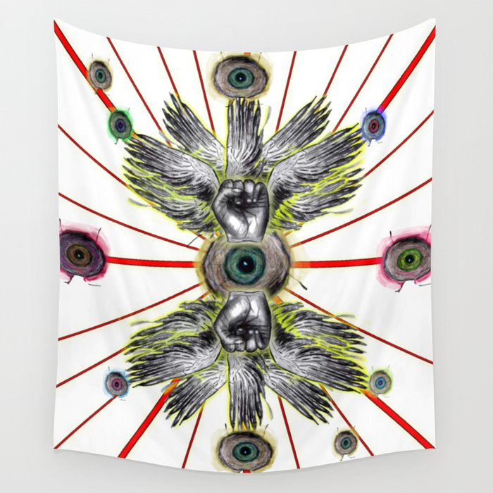 Surreal Mystical floating Eyeball Gothic cosmic horror Wall Tapestry