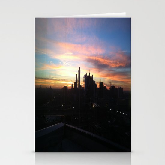 Sunset Skyline Stationery Cards