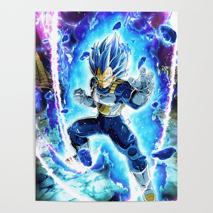 Dragon Ball Z Goku Vegeta Super Saiyan Blue Japanese Manga Poster
