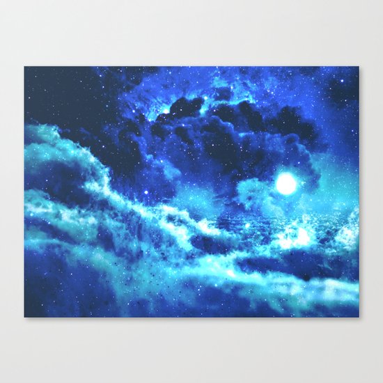 Blue on Moon Canvas Print
