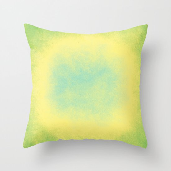 Abstract spring green, yellow and blue Throw Pillow by Wendy Townrow Society6