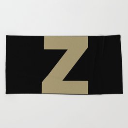letter Z (Sand & Black) Beach Towel
