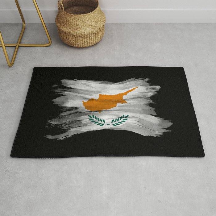 Cyprus flag brush stroke, national flag Rug