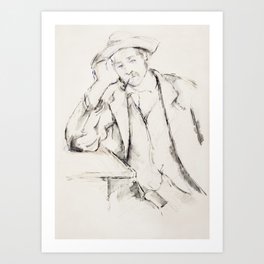 Sitting man - Paul Cezanne Art Print