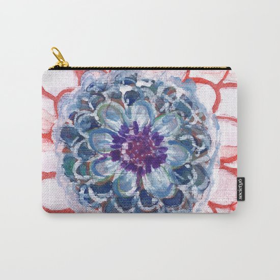 Centered Blue Blossom Carry-All Pouch