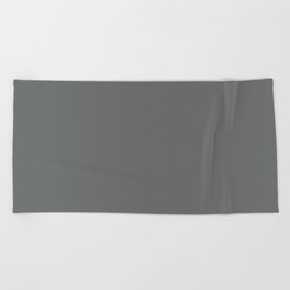 Dark Gray Solid Color Pantone Sedona Sage 18-5105 TCX Shades of Blue-green Hues Beach Towel