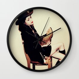 High Contrast Cowgirl Wall Clock