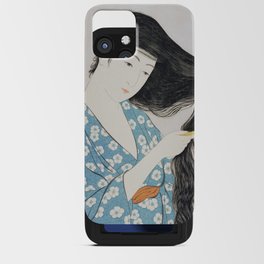 Woman Combing Her Hair  iPhone Card Case