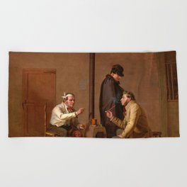 The Tough Story, Scene in a Country Tavern, 1837 by William Sidney Mount Beach Towel