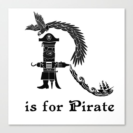 R is for Pirate Canvas Print