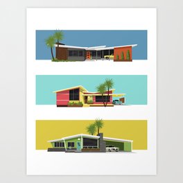 Mid Century Modern Houses 2 Art Print