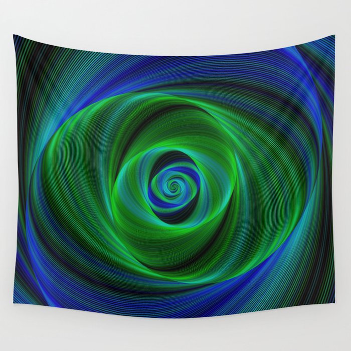 Green blue infinity Wall Tapestry