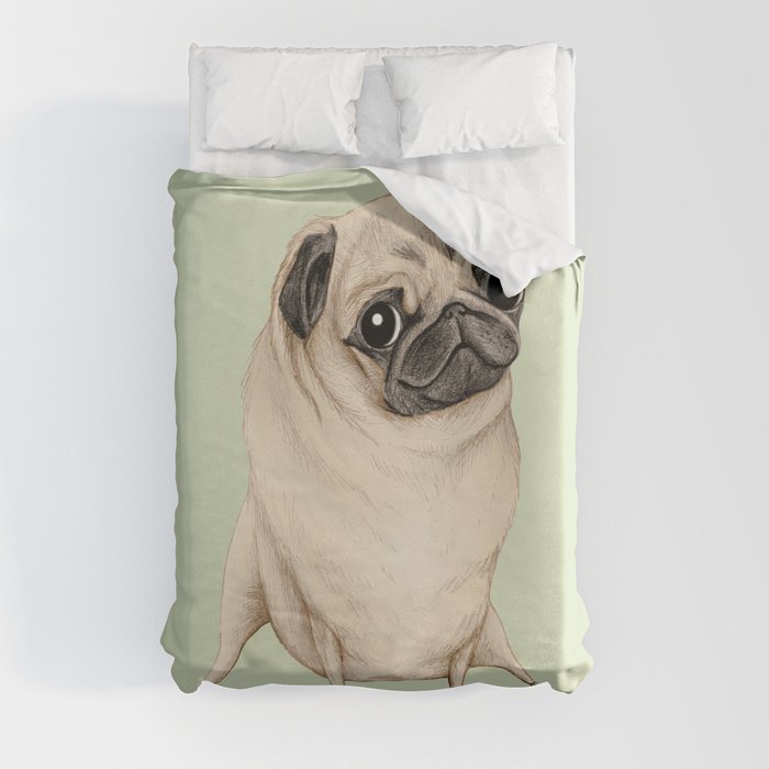 Sweet Fawn Pug Duvet Cover