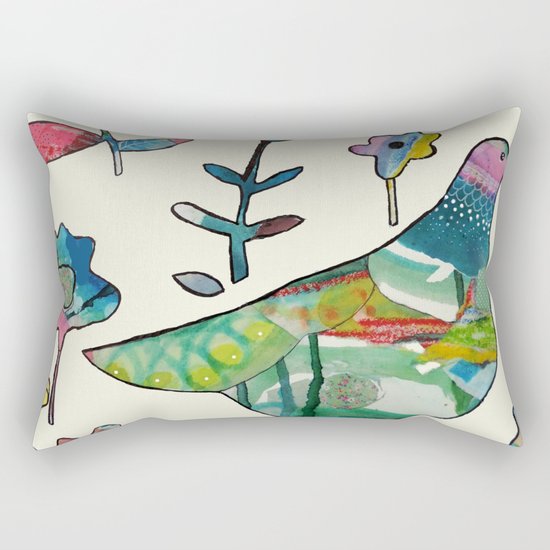 dove in the garden Rectangular Pillow
