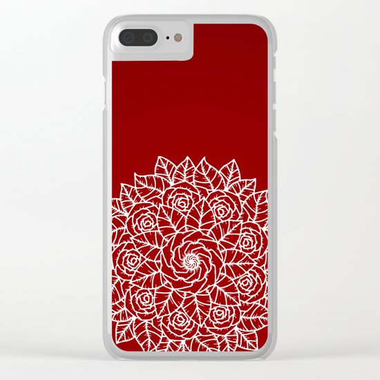 RED MANDALA Clear iPhone Case