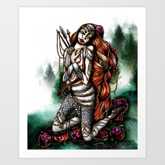 Astrology Illustration Series-Sagittarius Art Print