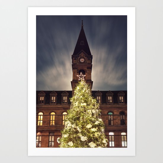 Christmas Tree at City Hall Art Print