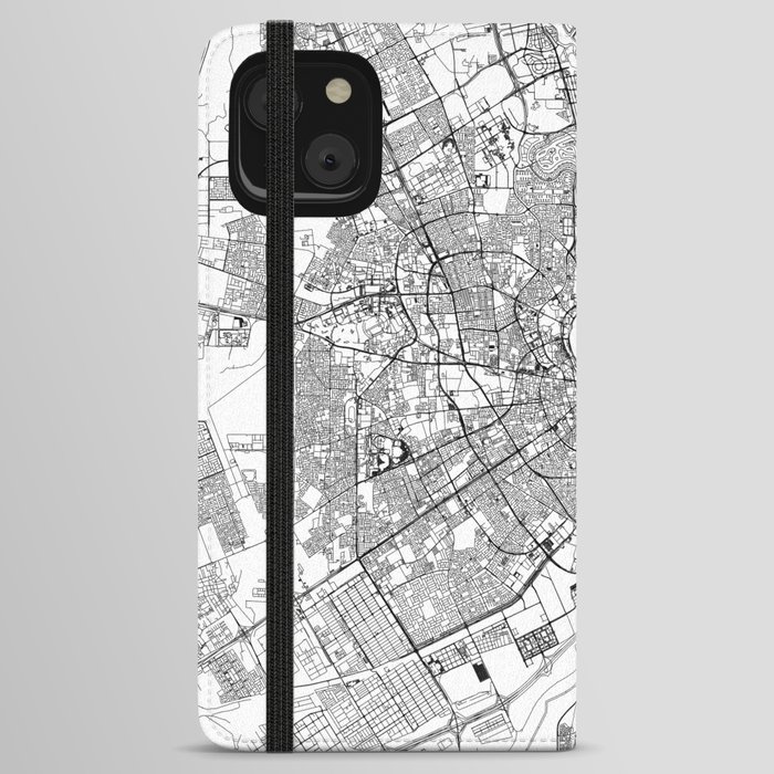 Doha White Map iPhone Wallet Case