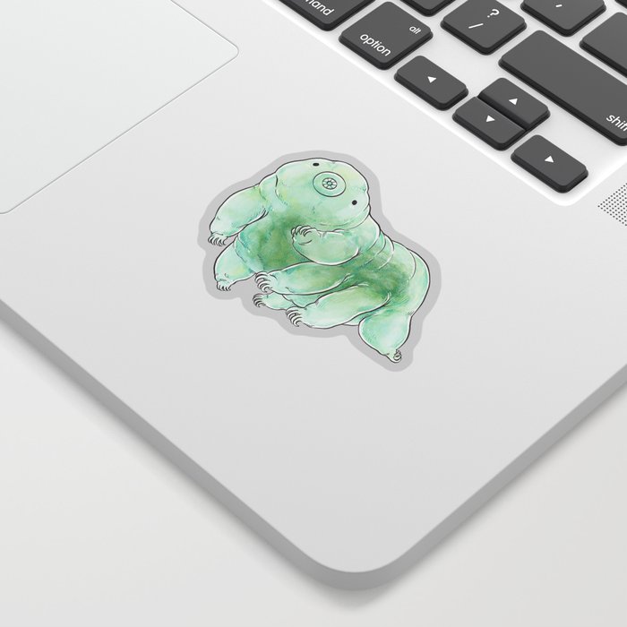 Chubby Tardigrade "Water Bear" in Watercolor  Sticker