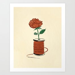 Rose and Thread Art Print