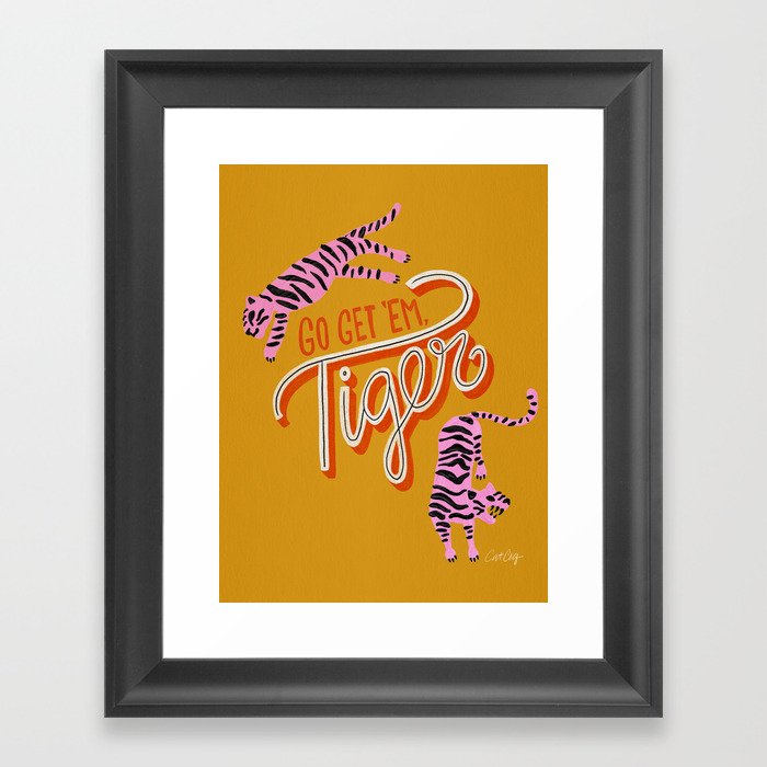 Go Get 'Em Tiger – Yellow Palette Framed Art Print