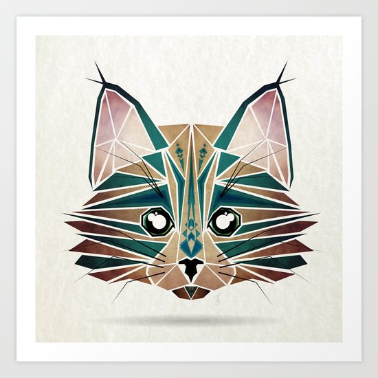 blue cat Art Print