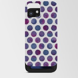 Watercolor Polka Dots - Inky Maroon iPhone Card Case