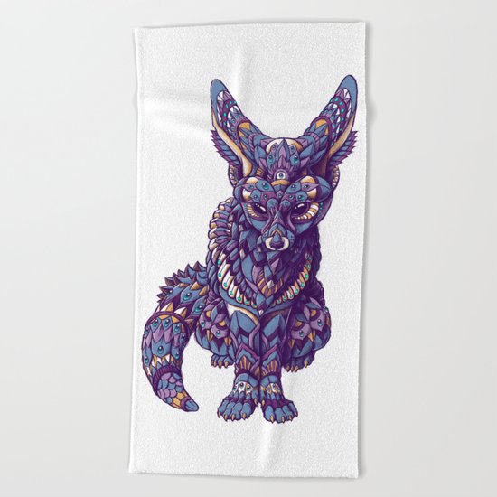 Fennec Fox (Color Version) Beach Towel