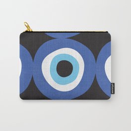 Blue Evil Eye Symbol Lucky Charm Black Background Carry-All Pouch