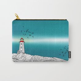 Peggy's Point Lighthouse Carry-All Pouch | Novascotia, Dawnlight, Gulls, Peggyscove, Gull, Nature, Digital, Sea, Calm, Landscape 