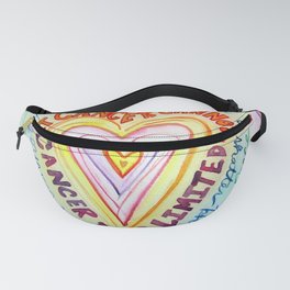 Rainbow Heart Colorful What Cancer Cannot Do Poem Fanny Pack