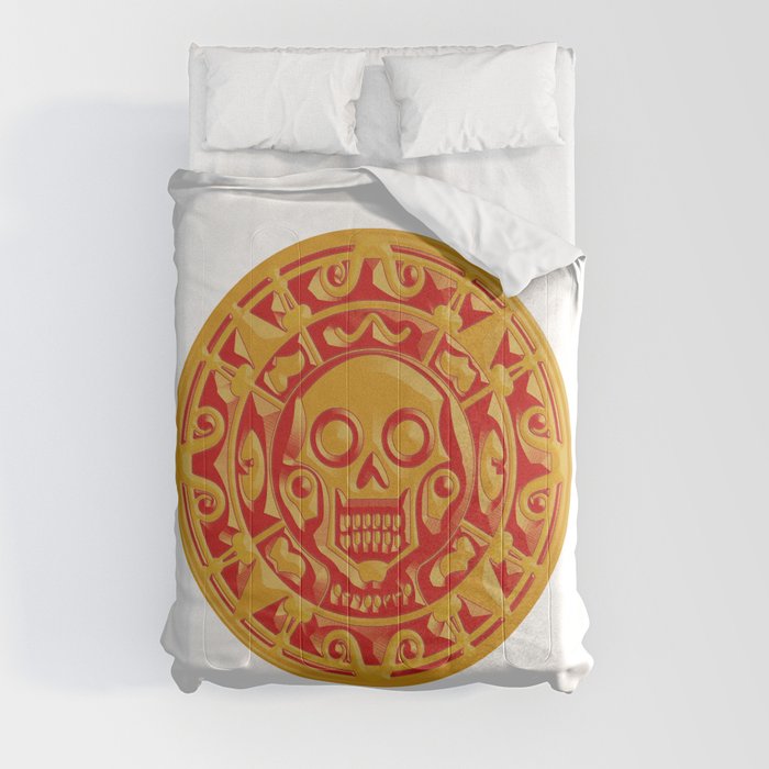 Aztec Mayan Toltec Skull Symbol Aztec  Comforter