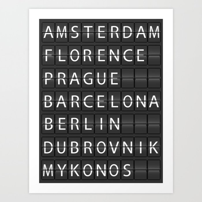 European Cities Airport Display Art Print