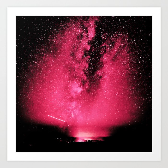 Desert Night Sky Magenta Pink Art Print