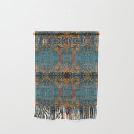 The Spindles- Blue and Orange Filigree  Wall Hanging
