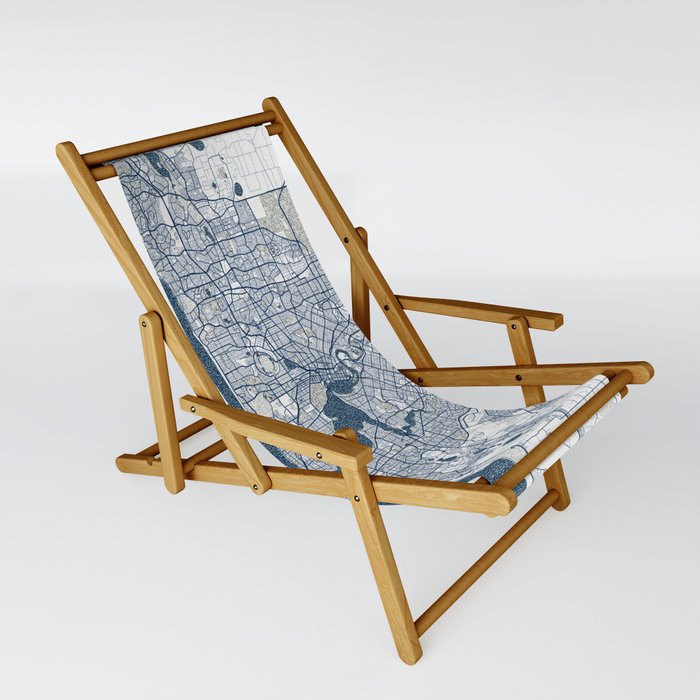 Perth City Map of Australia - Coastal Sling Chair