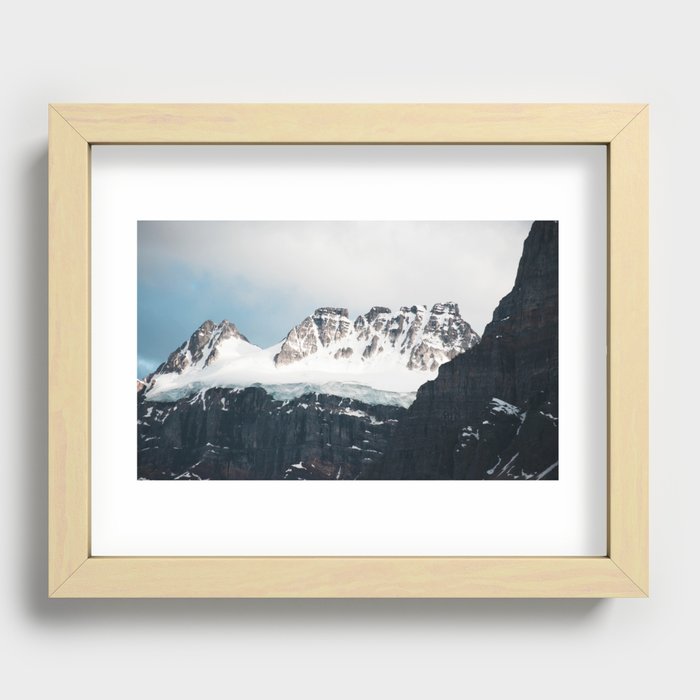 Grainy Retro Mountain Recessed Framed Print