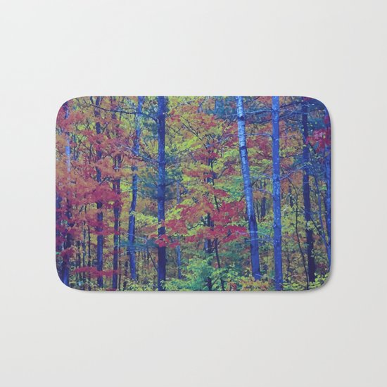 Forest - with exaggerated colors Bath Mat