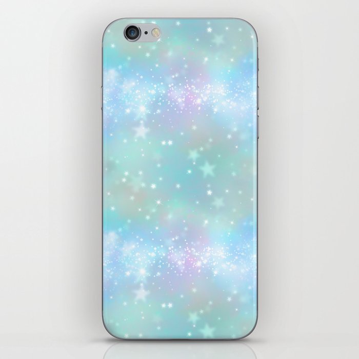 Iridescent Sparkly Stars Pattern iPhone Skin
