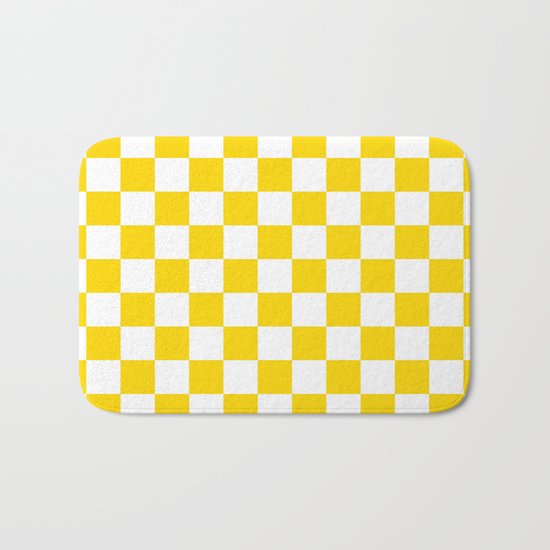 Checker (Gold/White) Bath Mat