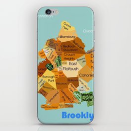 Brooklyn map iPhone Skin