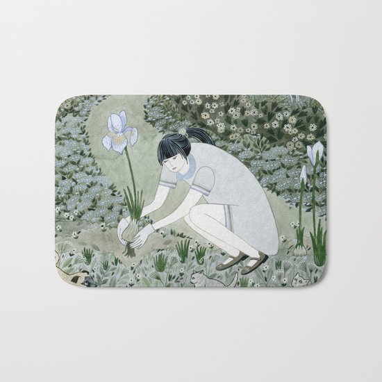 Planting Irises Bath Mat
