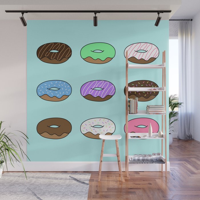 Donut Pattern Wall Mural