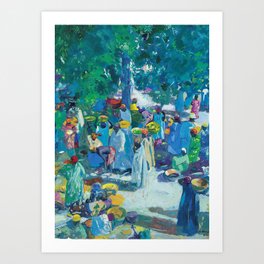 African American Masterpiece, Sudan, African Marketplace portrait painting by Jacques Majorelle Art Print