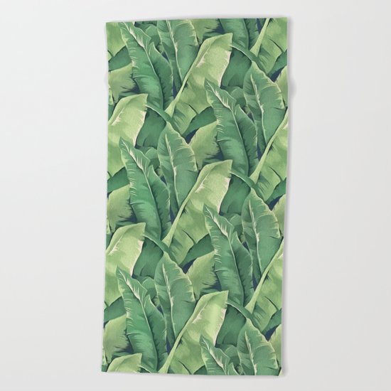 Banana leaves IV Beach Towel