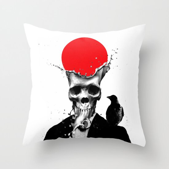 SPLASH SKULL Throw Pillow