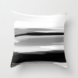 Soft Determination Black & White Throw Pillow | Black, Design, Modern, White, Monochrome, Silverpegasus, Blackwhite, Fashion, Painting, Grey 
